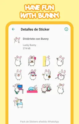 Lucky Bunny Stickers android App screenshot 2