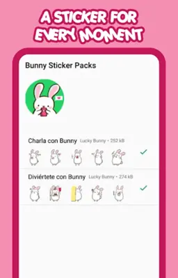 Lucky Bunny Stickers android App screenshot 4